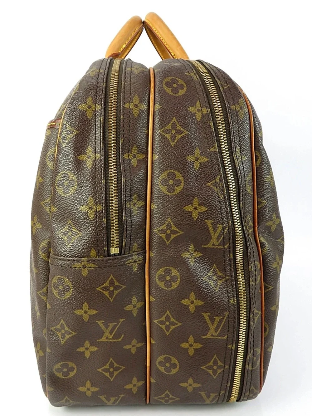 Louis Vuitton Brown Monogram Leather Trim Briefcase